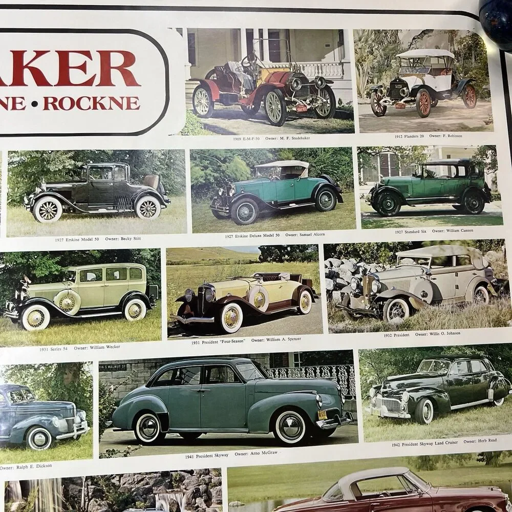STUDEBAKER CARS 1904-1966 Vintage Original 1974 25x38 Wall POSTER Excellent